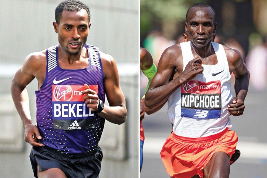 Kenenisa Bekele - Eliud Kipchoge (foto Athletics Weekly)