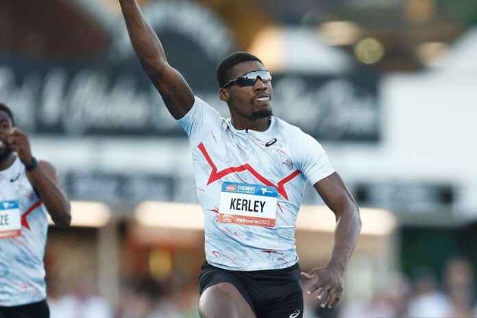Fred Kerley-Maurie Plant Meet 2023 (foto Getty Images Sport/Daniel Pockett) Fred Kerley-Maurie Plant Meet 2023 (foto Getty Images Sport/Daniel Pockett)