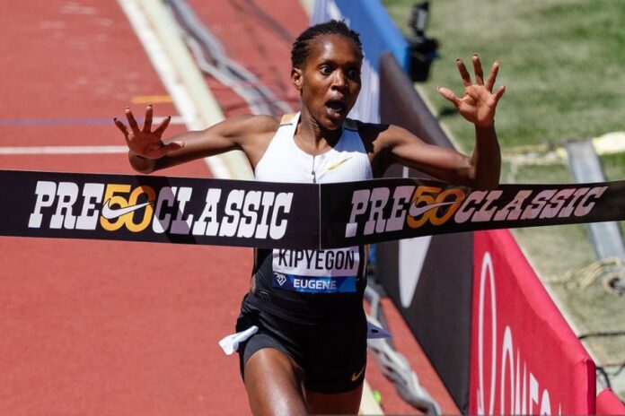 Faith Kipyegon (foto Getty Images Sport/Ali Gradischer)