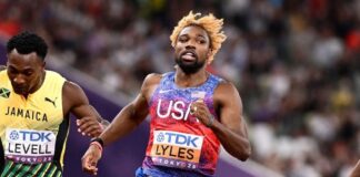 Noah Lyles (foto Getty Images Sport/Hannah Peters)