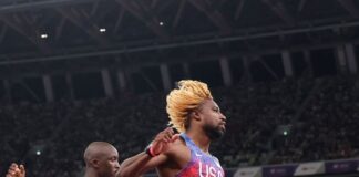 Noah Lyles (foto Getty Images Sport/Christian Petersen)