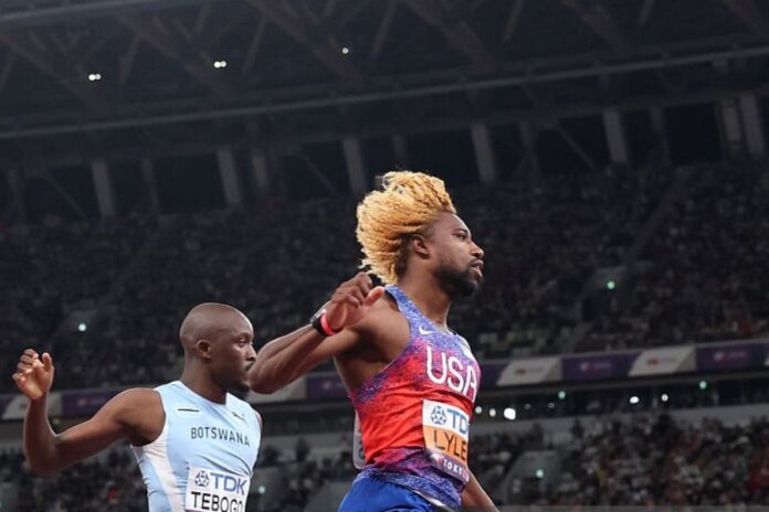 Noah Lyles (foto Getty Images Sport/Christian Petersen) Noah Lyles (foto Getty Images Sport/Christian Petersen)