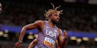 Noah Lyles (foto Getty Images Sport/Cameron Spencer)