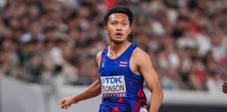 Boonson corre i 100 metri in 9”94 ai Giochi del Sud Est Asiatico di Bangkok Puripol Boonson (foto Getty Images Sport/BSR-Agency)