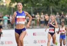 Battocletti, Ajayi e Alekna illuminano il meeting GalAthletics di Bellinzona Nadia Battocletti (foto Anya Censi e Michela Locatelli organizzatori Bellinzona)